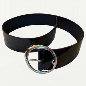 Ralph Lauren Wide Patent Leather Women's Belt - Black